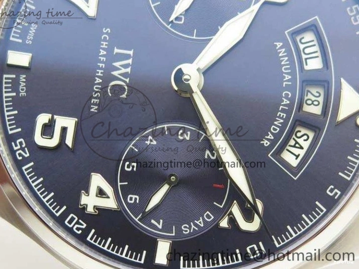 MIROTIME 0415 Versatile Big Pilot Real PR IW502703 SS YLF 1:1 Best Edition Blue Dial On Calfskin Strap A 7226